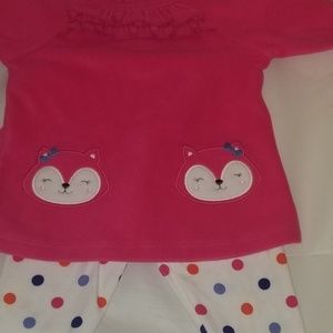 Baby Girl Plush Shirt and Pants Set